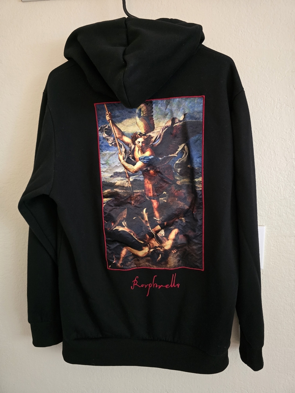 Rebel Vengenace Black Michael Arch Angel Hoodie Sz L